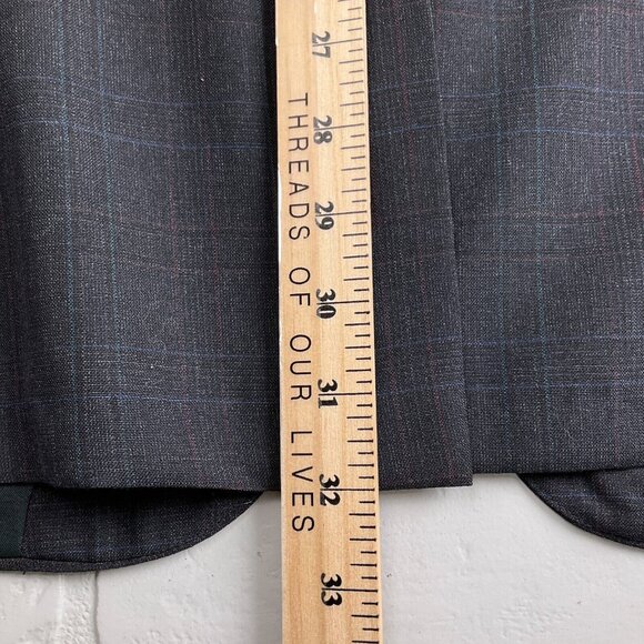 Palm Beach Christian St John Blazer Men 42 Gray‎ Blue Multi Plaid Jacket USA VTG - Picture 15 of 16